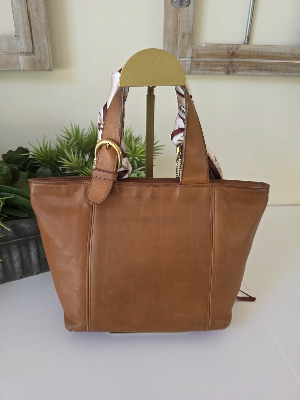 Vintage Coach Small Waverly Tote British Tan Glovetanned Leather Made In Hungary - Picture 4 of 15